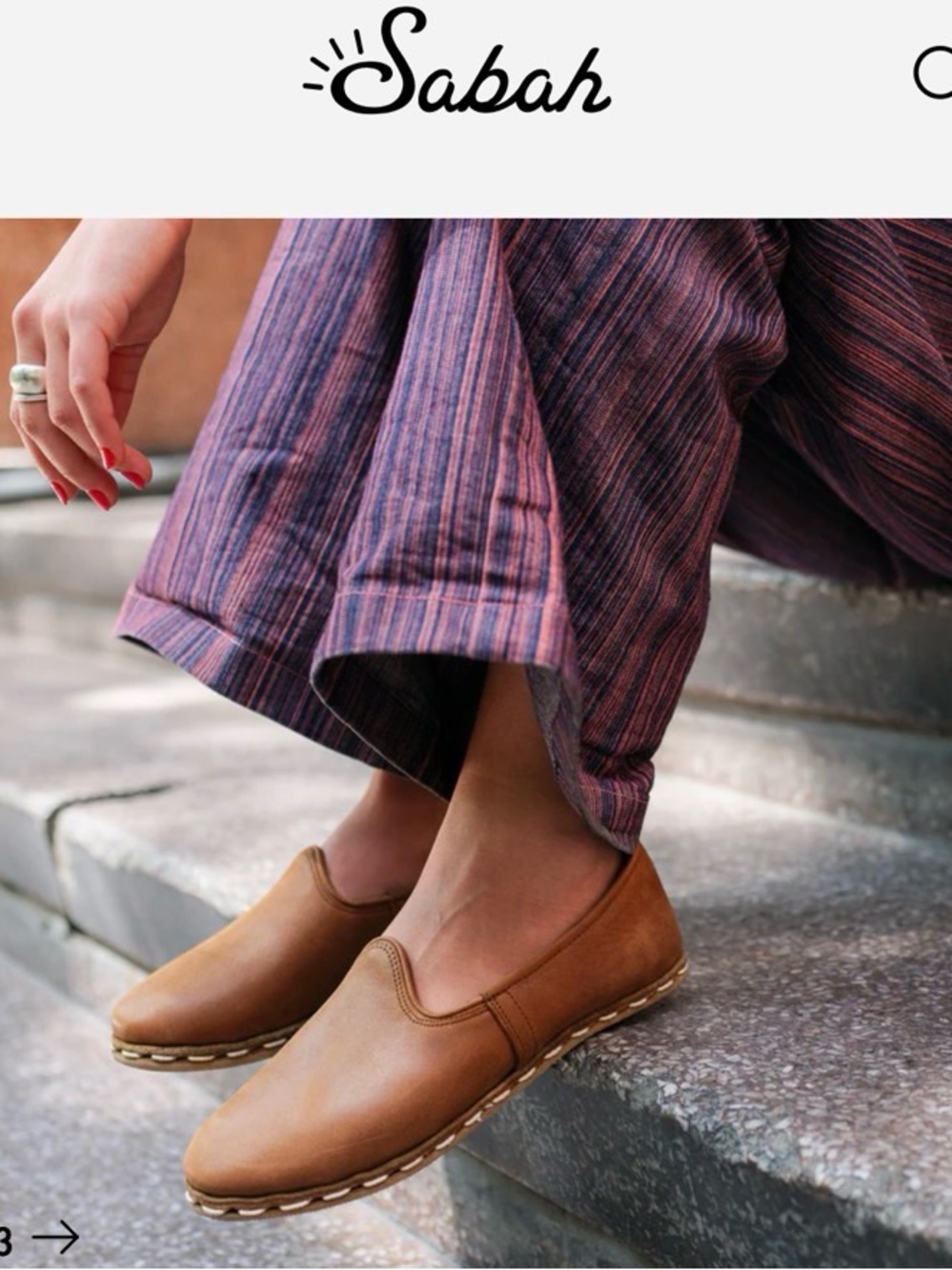 Sabah Brown Leather Slip-On Flats